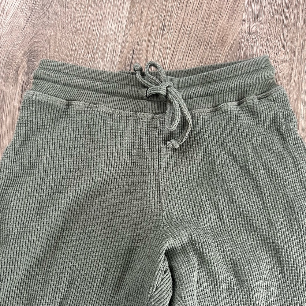 TNA Olive Green Waffle Knit Drawstring Pants